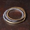 Pulsera Triple de Protección de Ágata Tibetana y Cobre Tibetan Agate Copper Protection Triple Wrap Bracelet