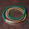 Pulsera Triple de Protección de Ágata Tibetana y Cobre Tibetan Agate Copper Protection Triple Wrap Bracelet