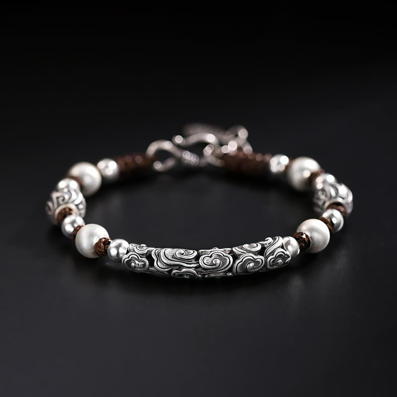 Pulsera Tibetana de Nube Auspiciosa en Cobre y Plata Tibetan Copper & Silver Auspicious Cloud Bracelet