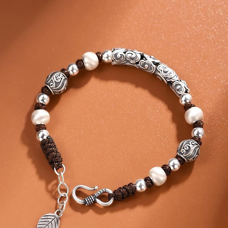 Pulsera Tibetana de Nube Auspiciosa en Cobre y Plata Tibetan Copper & Silver Auspicious Cloud Bracelet