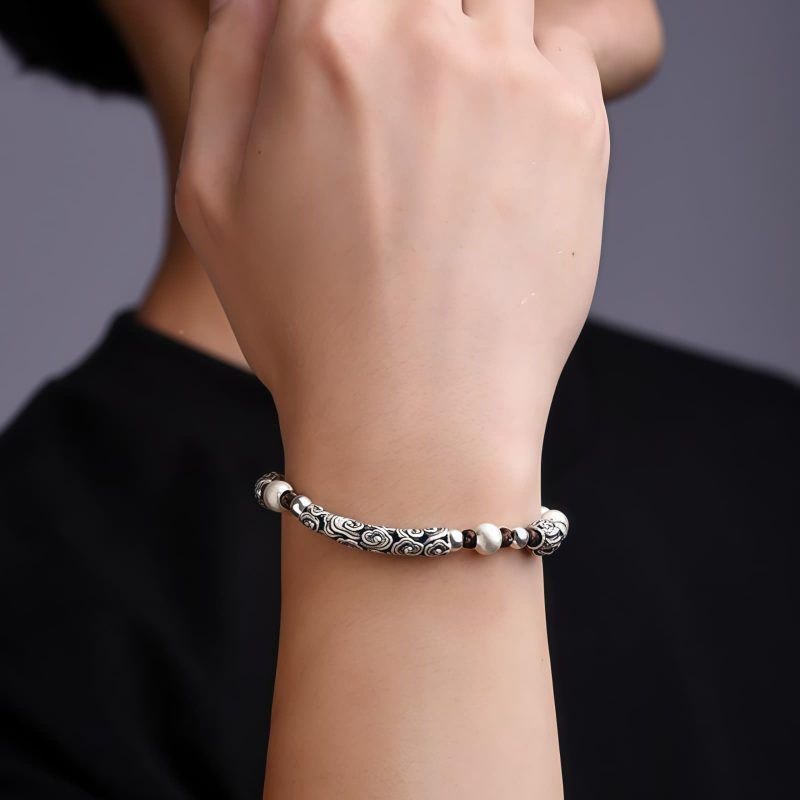 Pulsera Tibetana de Nube Auspiciosa en Cobre y Plata Tibetan Copper & Silver Auspicious Cloud Bracelet