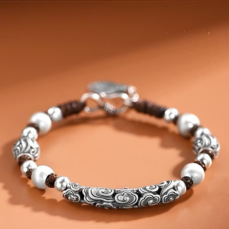 Pulsera Tibetana de Nube Auspiciosa en Cobre y Plata Tibetan Copper & Silver Auspicious Cloud Bracelet