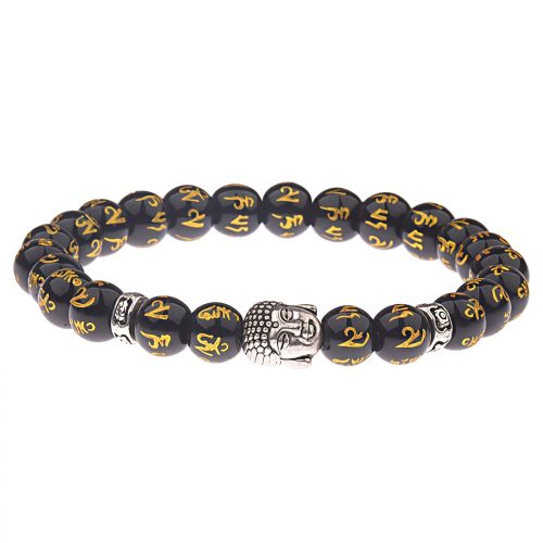 Pulsera de Mantra Budista con Piedra Natural Tibetana Pulsera de Mantra Budista con Piedra Natural Tibetana