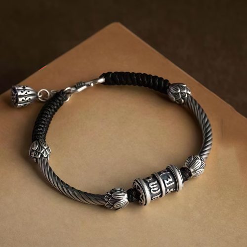 Pulsera de Loto de Cobre Tibetana con Om Mani Padme Hum Pulsera de Loto de Cobre Tibetana con Om Mani Padme Hum
