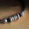 Pulsera de Loto de Cobre Tibetana con Om Mani Padme Hum Tibetan Copper Lotus Bracelet with Om Mani Padme Hum