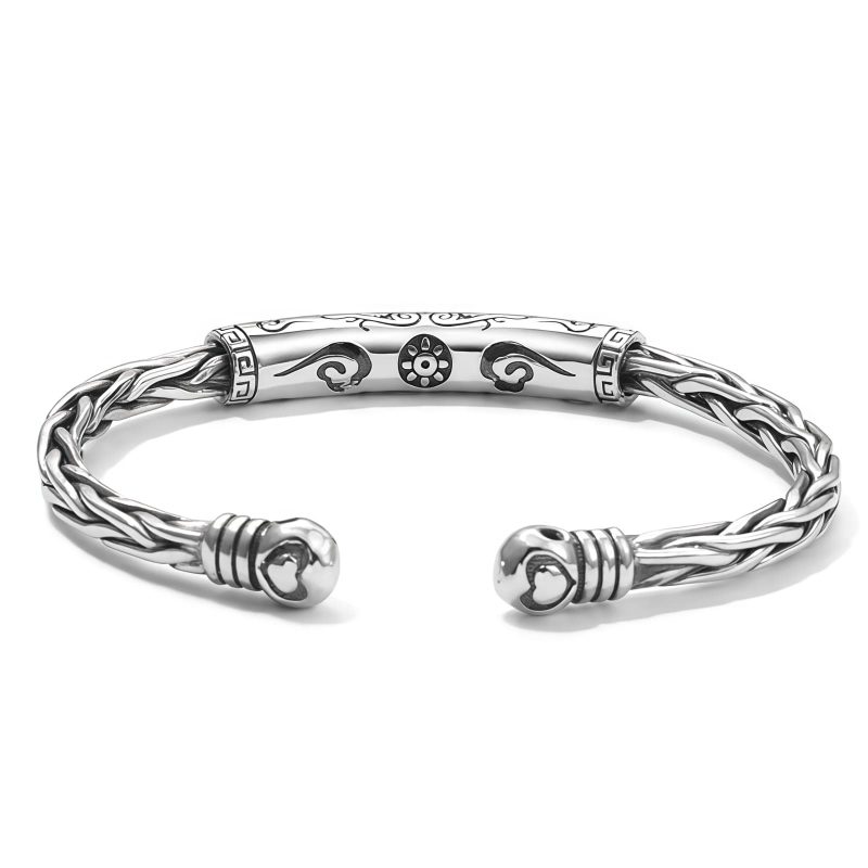 Pulsera de Cobre Tibetana Om Mani Padme Hum Tibetan Copper Om Mani Padme Hum Cuff Bracelet