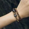 Pulsera Tibetana de Doble Vueltas con Dzi para la Calma Tibetan Dzi Bead Double Wrap Calm Bracelet