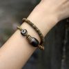 Pulsera Tibetana de Doble Vueltas con Dzi para la Calma Tibetan Dzi Bead Double Wrap Calm Bracelet