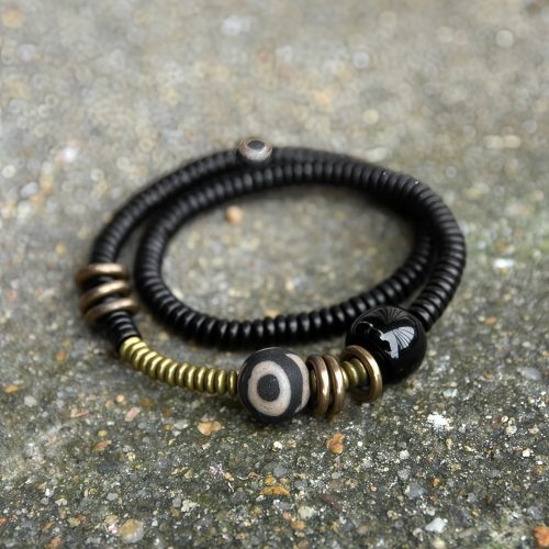 Pulsera Tibetana de Doble Vueltas con Dzi para la Calma Pulsera Tibetana de Doble Vueltas con Dzi para la Calma