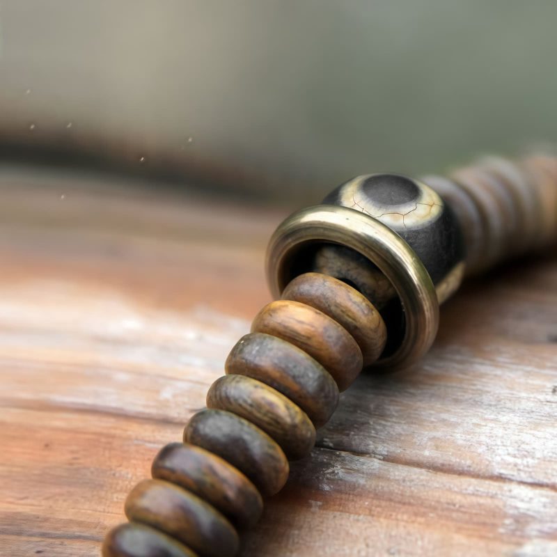 Pulsera Tibetana de Doble Vueltas con Dzi para la Calma Tibetan Dzi Bead Double Wrap Calm Bracelet