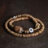 Pulsera Tibetana de Doble Vueltas con Dzi para la Calma Tibetan Dzi Bead Double Wrap Calm Bracelet