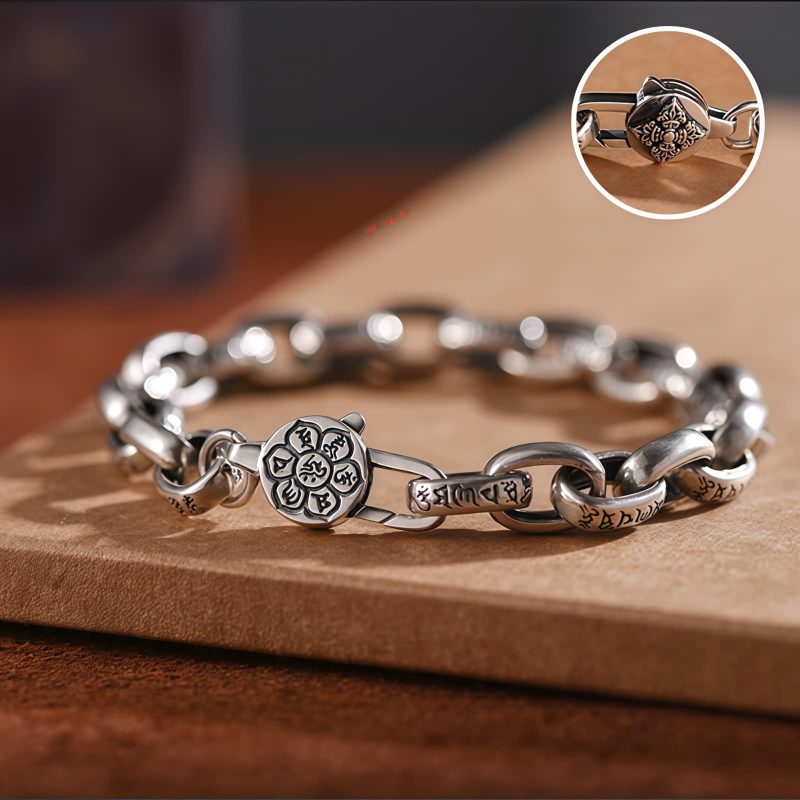 Pulsera de Sabiduría de Cobre Tibetano Om Mani Padme Hum Tibetan Copper Om Mani Padme Hum Wisdom Bracelet