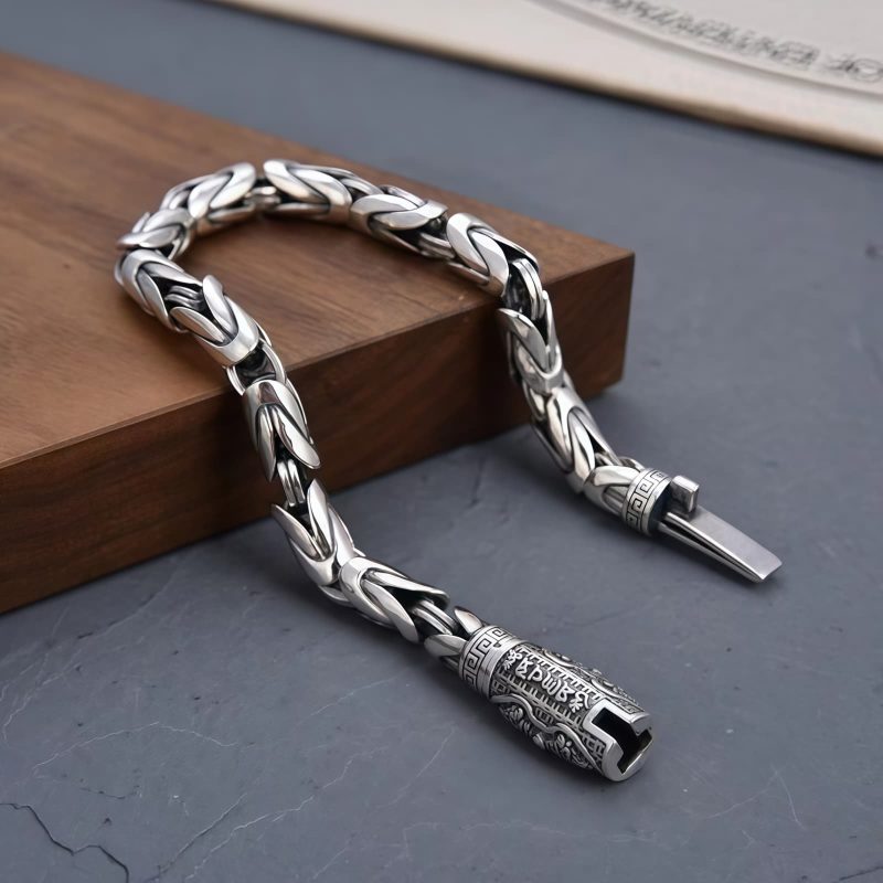 Pulsera de Cadena de Cobre Om Mani Padme Hum Tibetana Tibetan Om Mani Padme Hum Copper Chain Bracelet