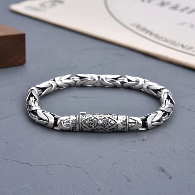 Pulsera de Cadena de Cobre Om Mani Padme Hum Tibetana Tibetan Om Mani Padme Hum Copper Chain Bracelet