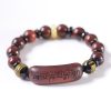 Pulseira de Meditação Tibetana de Sândalo Vermelho "Om Mani Padme Hum" Tibetan Red Sandalwood Om Mani Padme Hum Meditation Bracelet