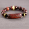 Pulseira de Meditação Tibetana de Sândalo Vermelho "Om Mani Padme Hum" Tibetan Red Sandalwood Om Mani Padme Hum Meditation Bracelet