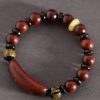 Pulseira de Meditação Tibetana de Sândalo Vermelho "Om Mani Padme Hum" Tibetan Red Sandalwood Om Mani Padme Hum Meditation Bracelet