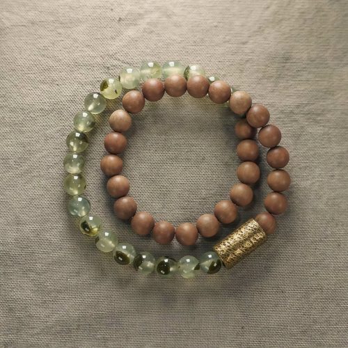 Tibetan Green Rutilated Quartz Sandalwood Bracelet Tibetan Green Rutilated Quartz Sandalwood Bracelet