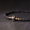 Pulsera Tibetana de Protección con Ojo de Tigre y Roca Volcánica Tibetan Three-eyed Dzi Bead Lava Rock Protection Bracelet