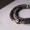 Pulsera Tibetana de Protección con Ojo de Tigre y Roca Volcánica Tibetan Three-eyed Dzi Bead Lava Rock Protection Bracelet