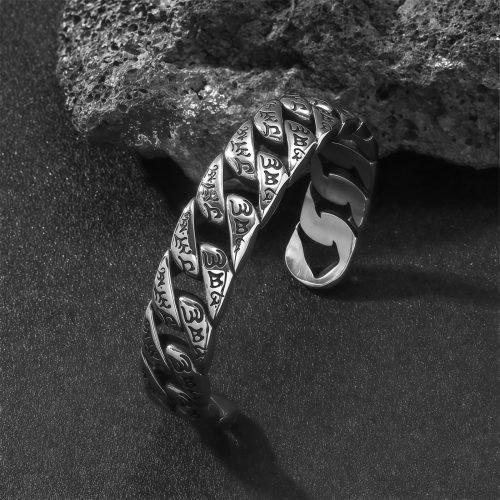 Pulsera Tibetana de Acero de Titanio Om Mani Padme Hum Pulsera Tibetana de Acero de Titanio Om Mani Padme Hum