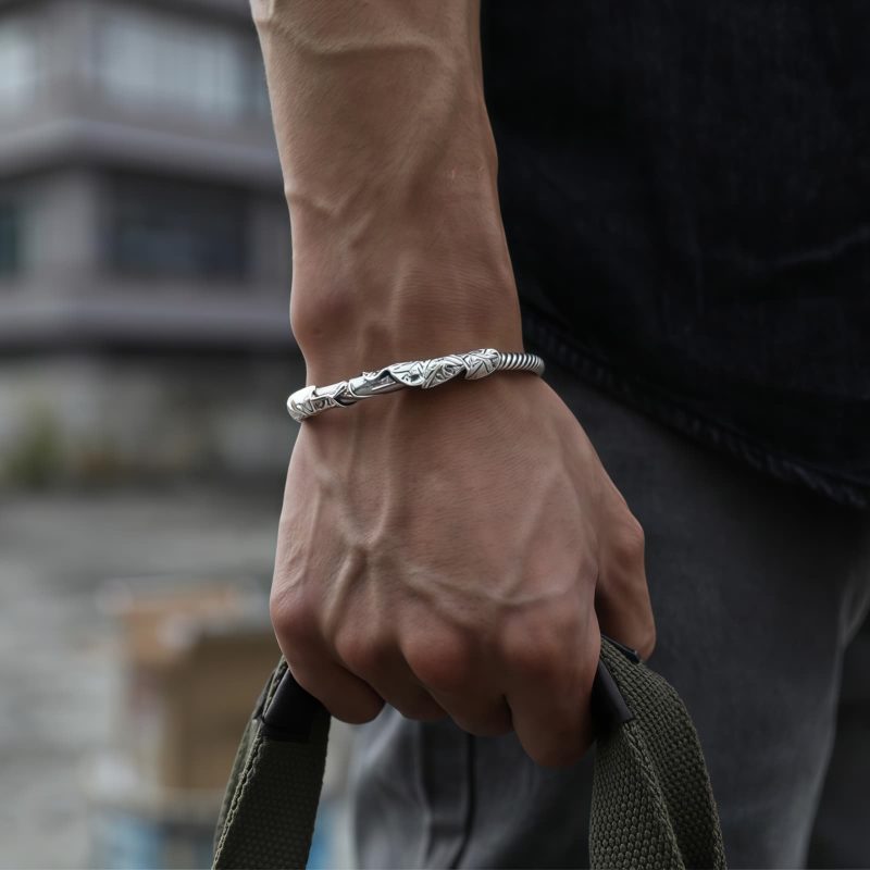 Pulsera de Prosperidad de Cobre Blanco Tibetano Tibetan White Copper Wealth Bracelet