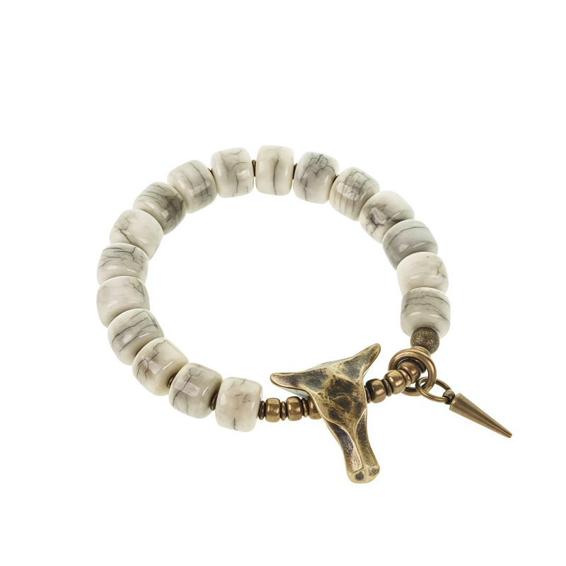 Pulsera Tibetana de Armonía con Hueso de Yak Blanco Tibetan White Yak Bone Harmony Bracelet