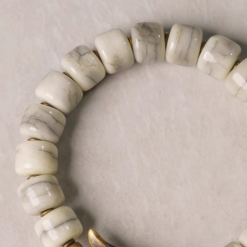 Pulsera Tibetana de Armonía con Hueso de Yak Blanco Tibetan White Yak Bone Harmony Bracelet