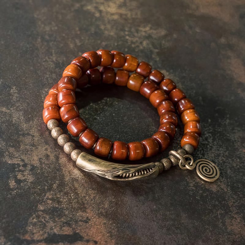 Pulsera de Equilibrio de Hueso de Yeti Tibetano y Cobre Tibetan Yak Bone Copper Balance Bracelet