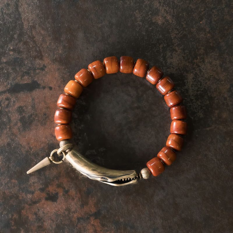 Pulsera de Fuerza de Hueso de Yak Tibetano con Cobre Tibetan Yak Bone Copper Strength Bracelet