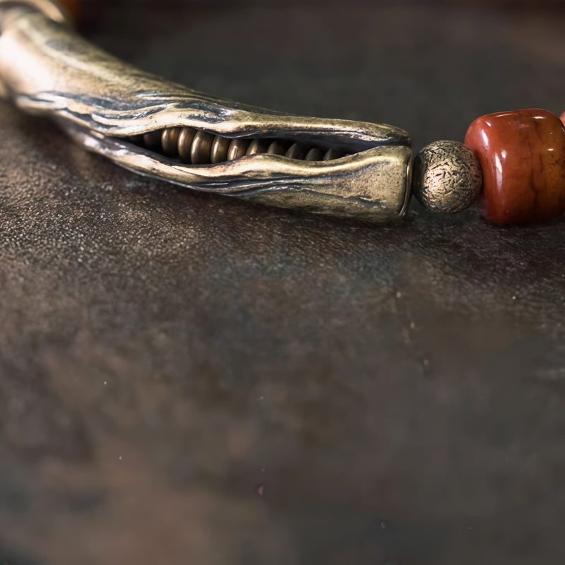 Pulsera de Fuerza de Hueso de Yak Tibetano con Cobre Tibetan Yak Bone Copper Strength Bracelet