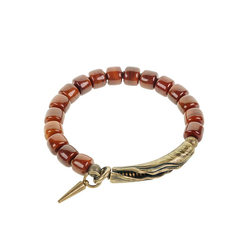 Pulsera de Fuerza de Hueso de Yak Tibetano con Cobre Tibetan Yak Bone Copper Strength Bracelet