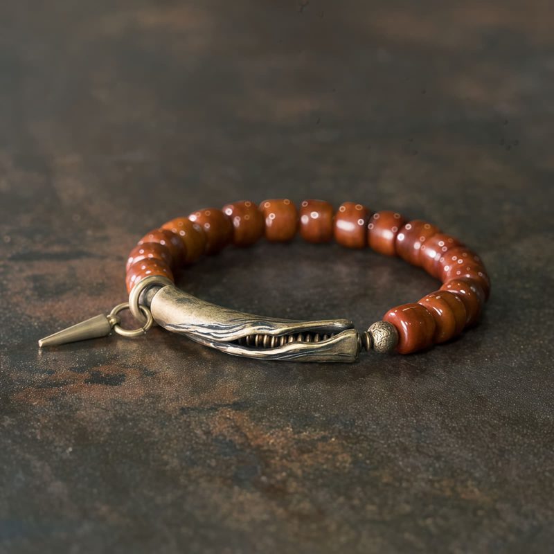 Pulsera de Fuerza de Hueso de Yak Tibetano con Cobre Tibetan Yak Bone Copper Strength Bracelet