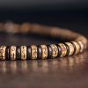 Pulsera de Poder de Hueso de Yak Tibetano y Madera de Ébano Tibetan Yak Bone Ebony Wood Power Bracelet