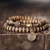 Pulsera de Poder de Hueso de Yak Tibetano y Madera de Ébano Tibetan Yak Bone Ebony Wood Power Bracelet
