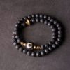 Pulsera de Lava Volcánica Vintage con Ojo de Tigre de Tres Ojos Vintage Lava Rock Healing Bracelet with Three-eyed Dzi Bead