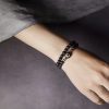 Pulsera de Lava Volcánica Vintage con Ojo de Tigre de Tres Ojos Vintage Lava Rock Healing Bracelet with Three-eyed Dzi Bead