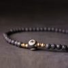 Pulsera de Lava Volcánica Vintage con Ojo de Tigre de Tres Ojos Vintage Lava Rock Healing Bracelet with Three-eyed Dzi Bead