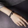 Pulsera de Lava Volcánica Vintage con Ojo de Tigre de Tres Ojos Vintage Lava Rock Healing Bracelet with Three-eyed Dzi Bead