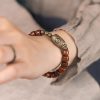 Pulsera de Fuerza Dzi Tibetana de Hueso de Yak Yak Bone Tibetan Dzi Strength Bracelet