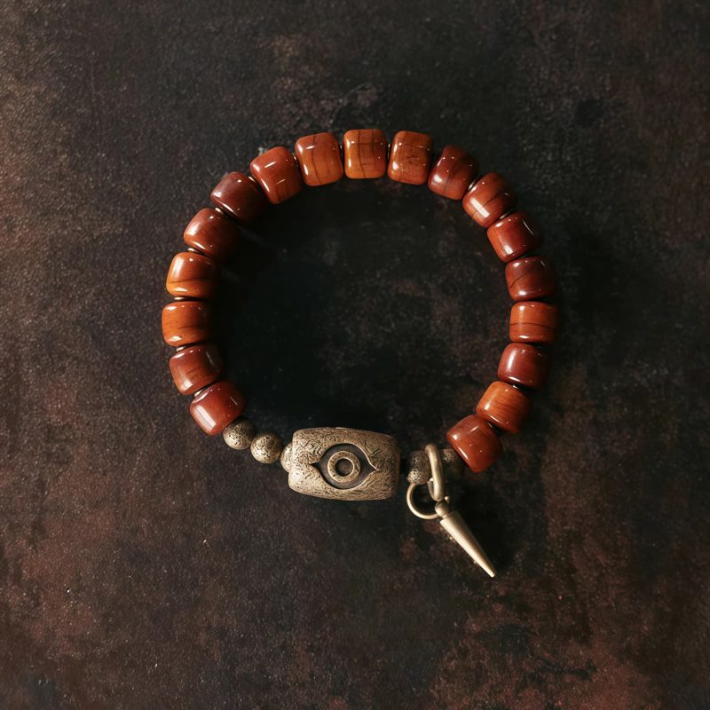 Pulsera de Fuerza Dzi Tibetana de Hueso de Yak Yak Bone Tibetan Dzi Strength Bracelet