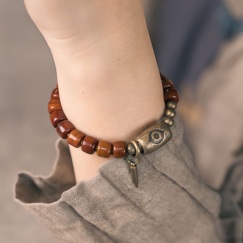 Pulsera de Fuerza Dzi Tibetana de Hueso de Yak Yak Bone Tibetan Dzi Strength Bracelet