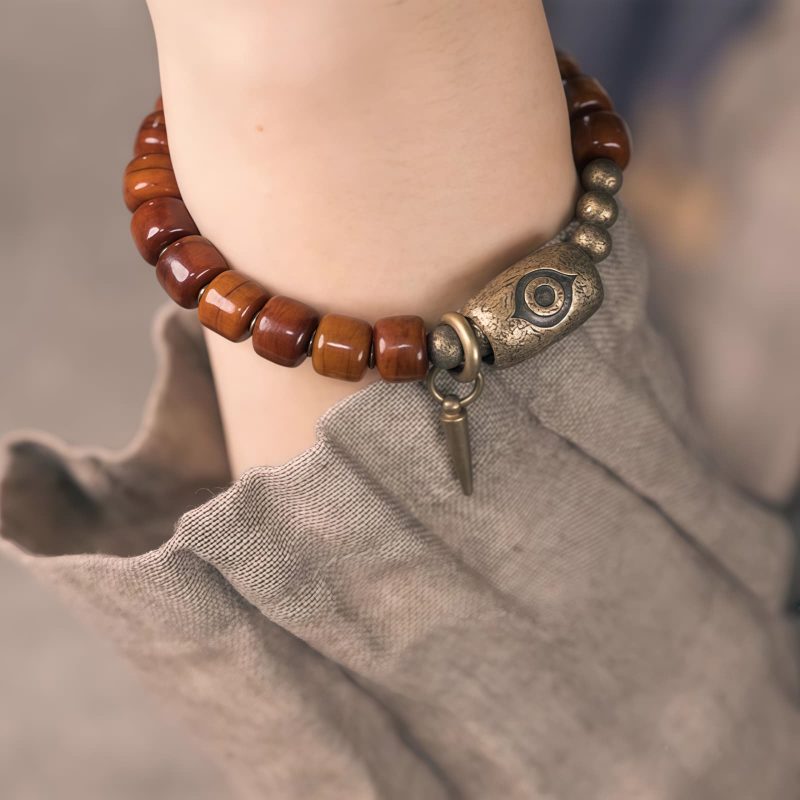 Pulsera de Fuerza Dzi Tibetana de Hueso de Yak Yak Bone Tibetan Dzi Strength Bracelet