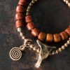 Pulsera Tibetana de Fuerza de Hueso de Yak con Colgante de Cobre Yak Bone Tibetan Strength Bracelet with Copper Pendant