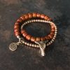 Pulsera Tibetana de Fuerza de Hueso de Yak con Colgante de Cobre Yak Bone Tibetan Strength Bracelet with Copper Pendant