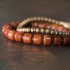 Pulsera Tibetana de Fuerza de Hueso de Yak con Colgante de Cobre Yak Bone Tibetan Strength Bracelet with Copper Pendant
