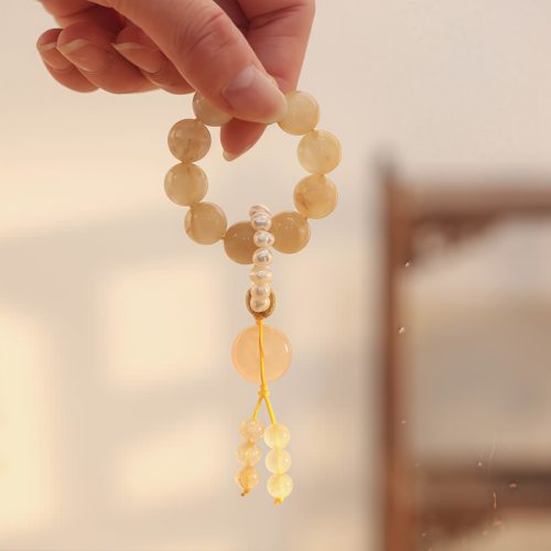 Citrine Peace Wrist Mala for Prosperity Citrine Peace Wrist Mala for Prosperity