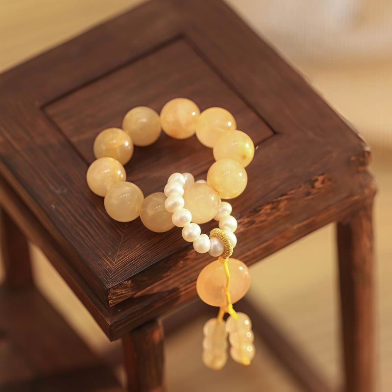 Mala Pergelangan Citrine Peace untuk Kemakmuran Citrine Peace Wrist Mala for Prosperity