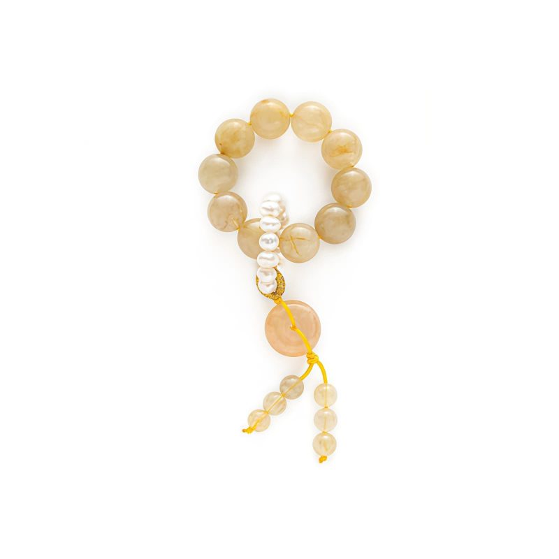 Mala Pergelangan Citrine Peace untuk Kemakmuran Citrine Peace Wrist Mala for Prosperity
