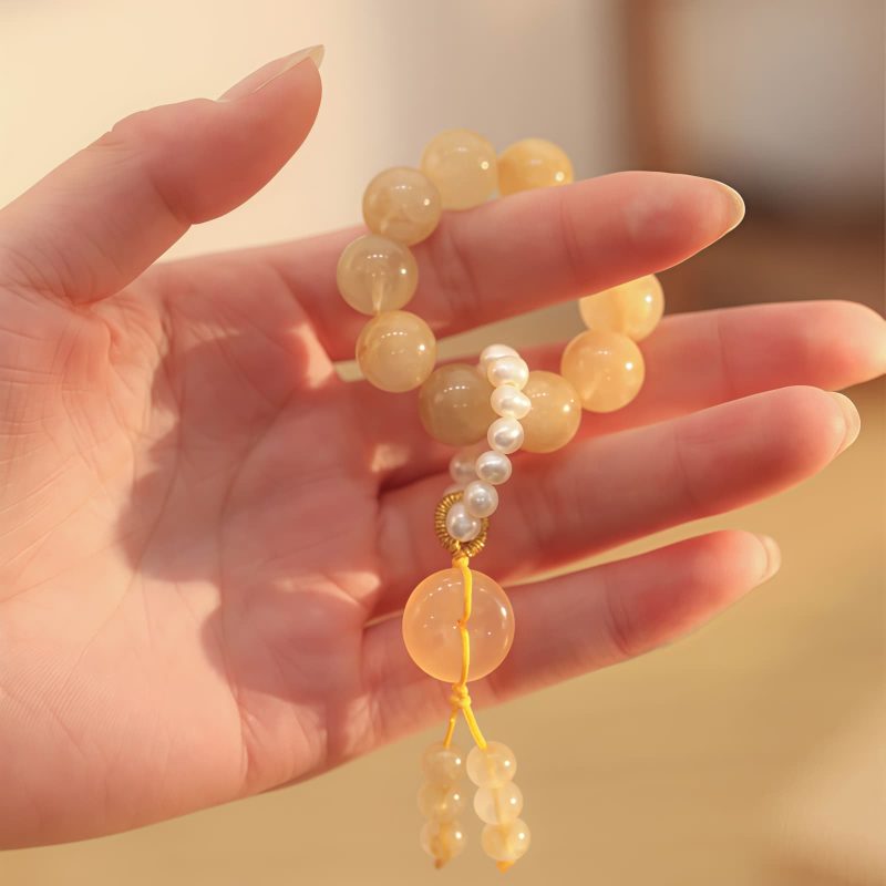 Mala Pergelangan Citrine Peace untuk Kemakmuran Citrine Peace Wrist Mala for Prosperity